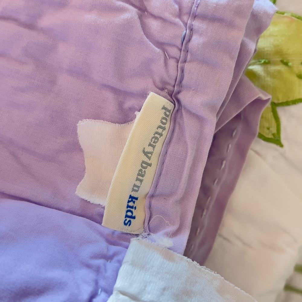 Pottery Barn Kids White and Purple Floral Quilt - Picture 12 of 14